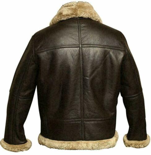 Mens Legacy RAF Aviator B3 Bomber Flying Genuine Sheepskin Leather Jacket