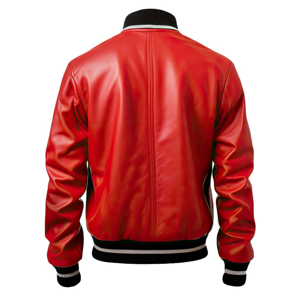 Women's Vintage Racer Red Lyla Bomber Genuine Cowhide Leather Jacket