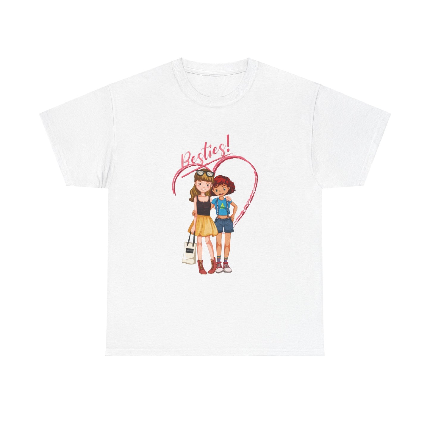 Besties Forever Casual Wear  Girls  Heavy Cotton T-Shirts