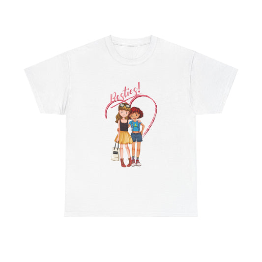 Besties Forever Casual Wear  Girls  Heavy Cotton T-Shirts