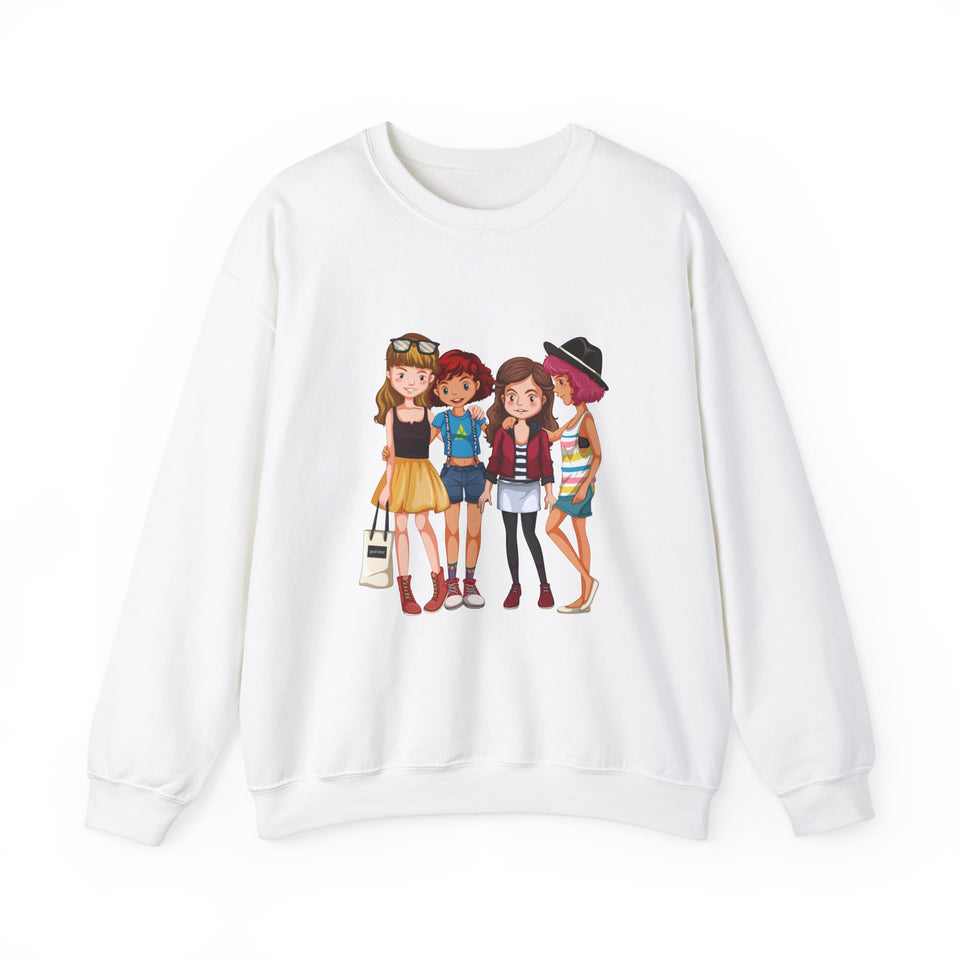 Friends Together Girls Heavy Blend™ White Sweatshirt