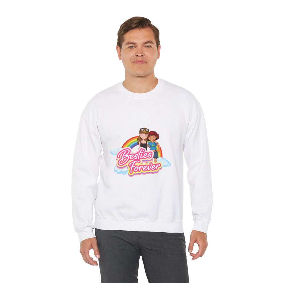 Besties Forever Heavy Blend™ White Sweatshirt