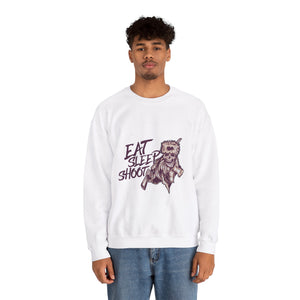 Eat Sleep Shoot  Unisex Heavy Blend™ White Sweatshirt