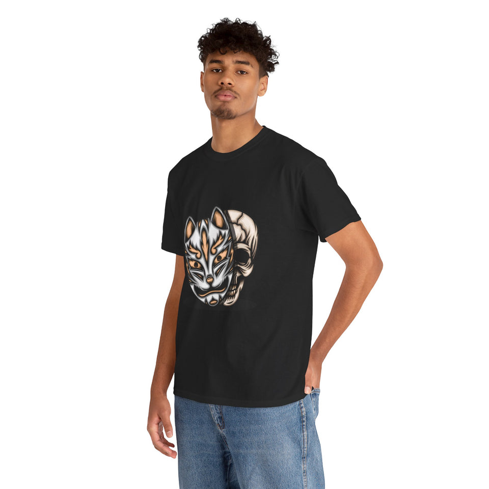 Fox Mask Casual Wear Unisex Heavy Cotton T-Shirts