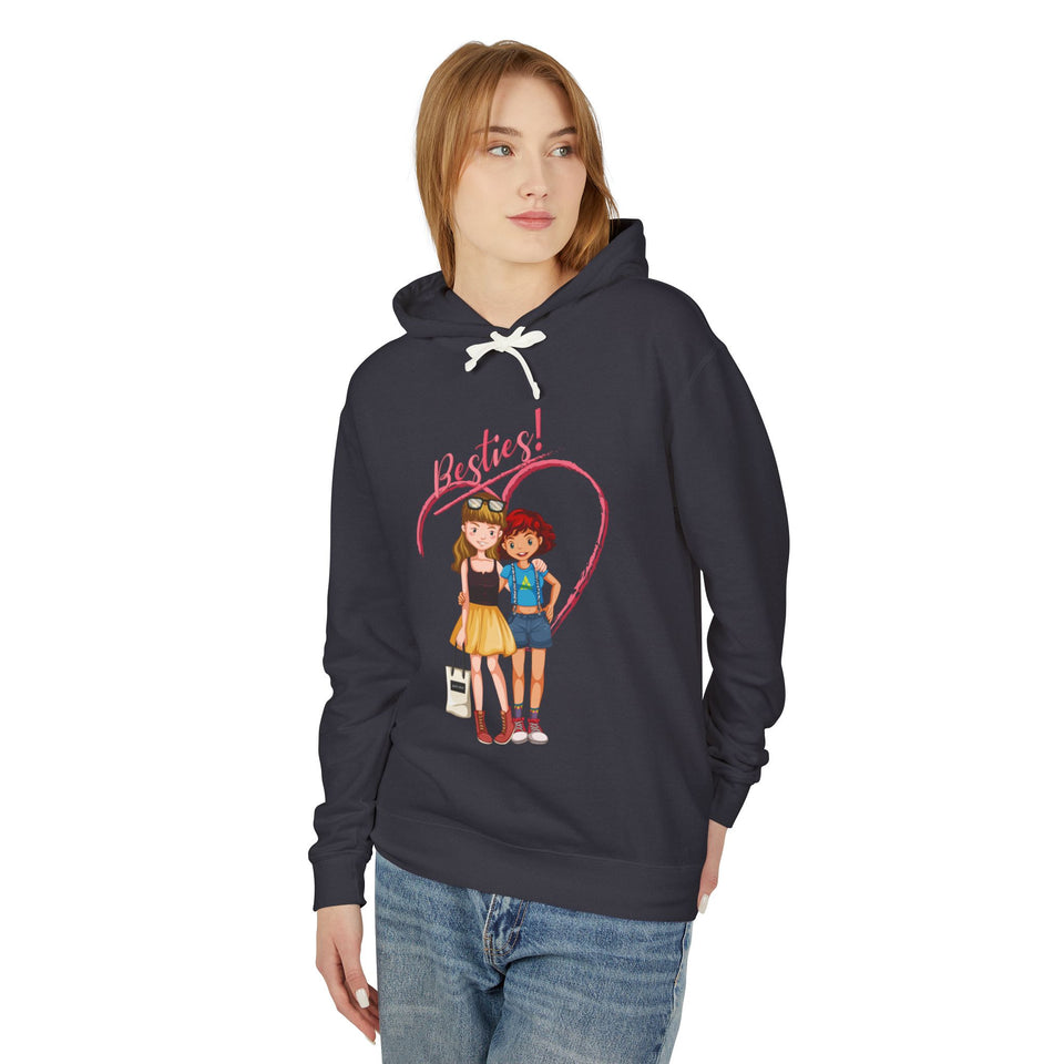 Besties Casual Wear - Girl Lightweight Hooded Sweatshirt