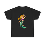 Cheerful Young Mermaid Casual Wear Girls Heavy Cotton T-Shirts