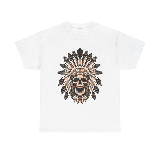 Vintage Warrior Skull Casual Wear Unisex Heavy Cotton T-Shirts