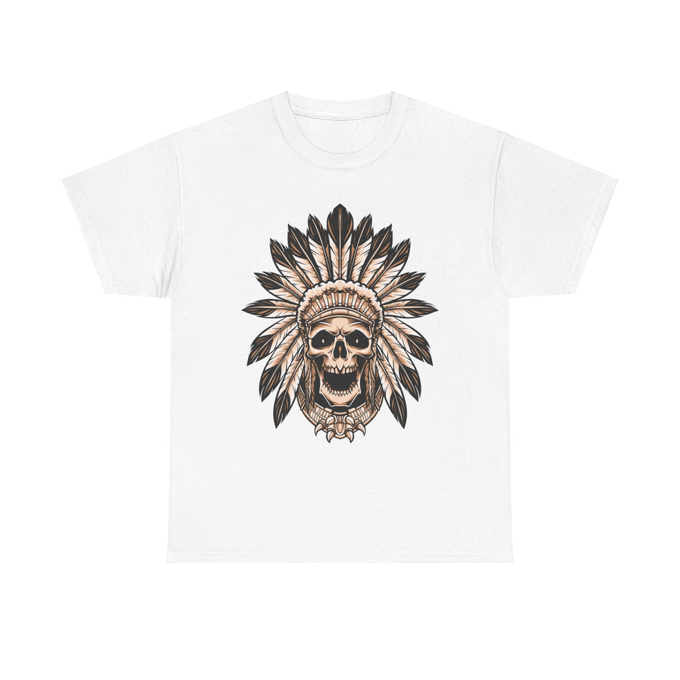 Vintage Warrior Skull Casual Wear Unisex Heavy Cotton T-Shirts