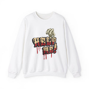 Help Me Unisex Heavy Blend™ White Sweatshirt