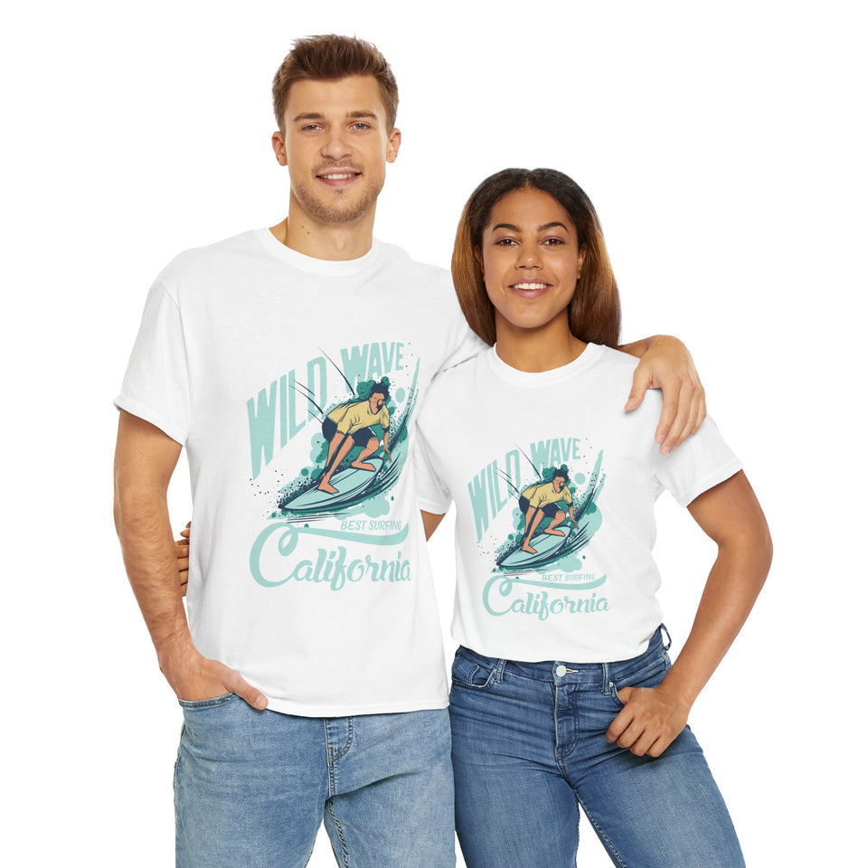 Wild Wave California Casual Wear Unisex Heavy Cotton T-Shirts