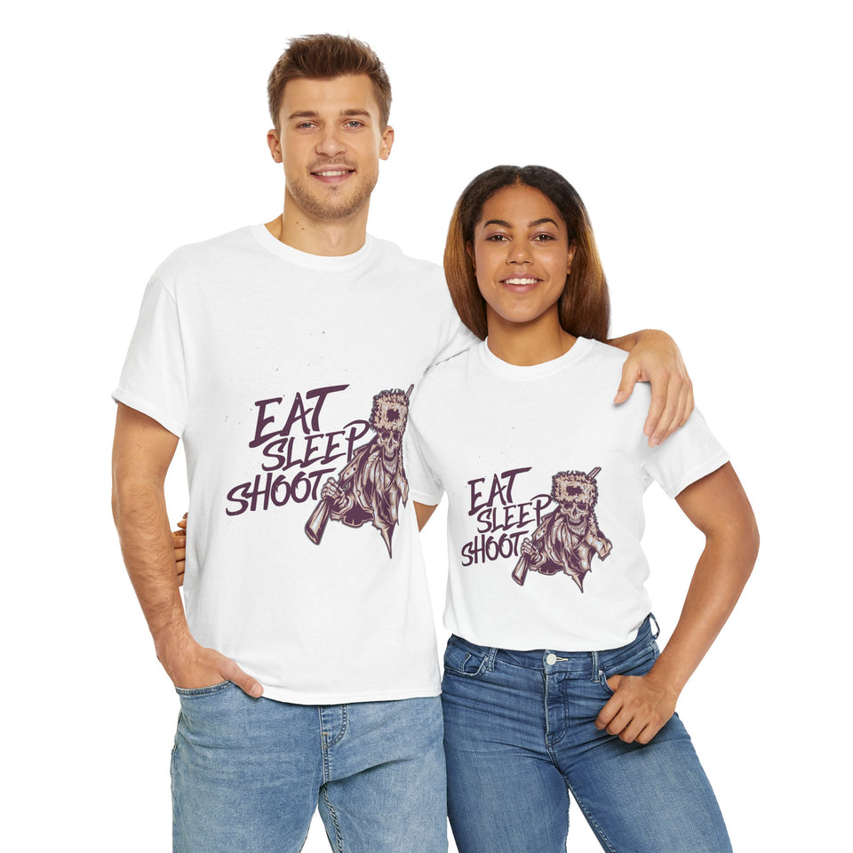 Eat Sleep Shoot Casual Wear Unisex Heavy Cotton T-Shirts