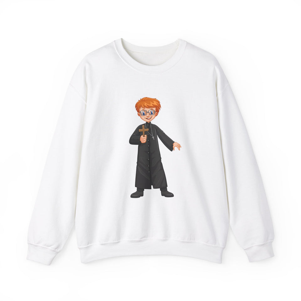 Priest Holding Boy Heavy Blend™ White Sweatshirt