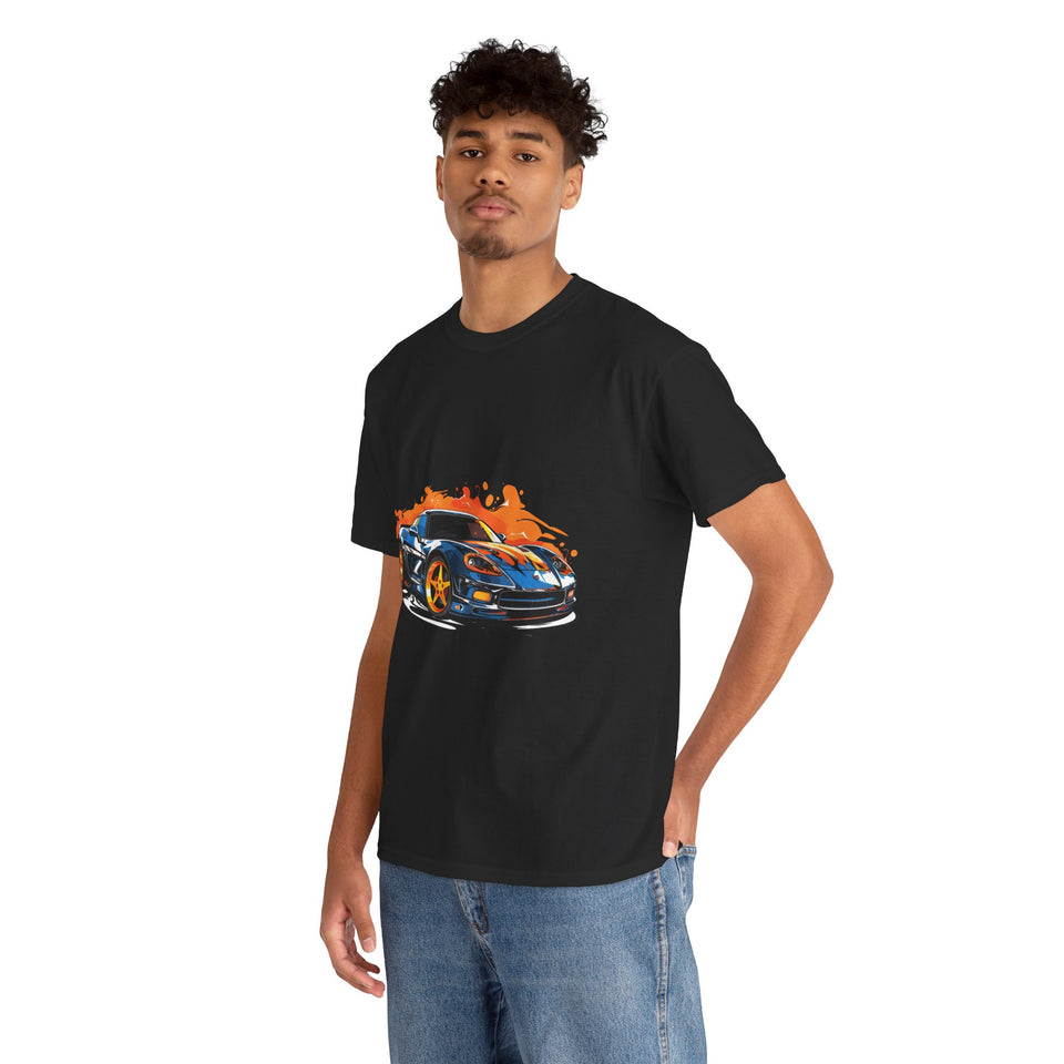 Sport Car Casual Wear Unisex Heavy Cotton T-Shirts