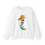 Cheerful Young Mermaid Heavy Blend™ White Sweatshirt