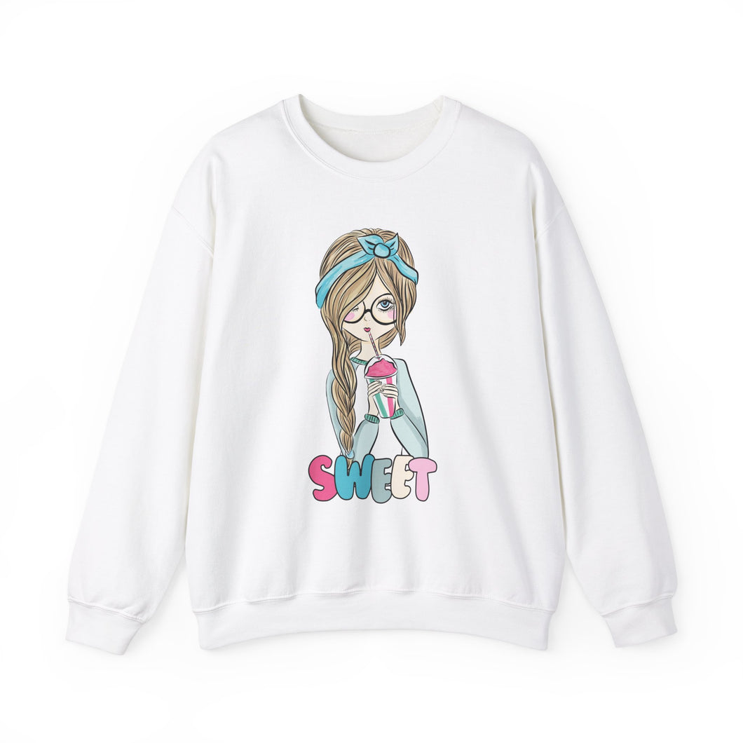 Sweet Girl Heavy Blend™ White  Sweatshirt