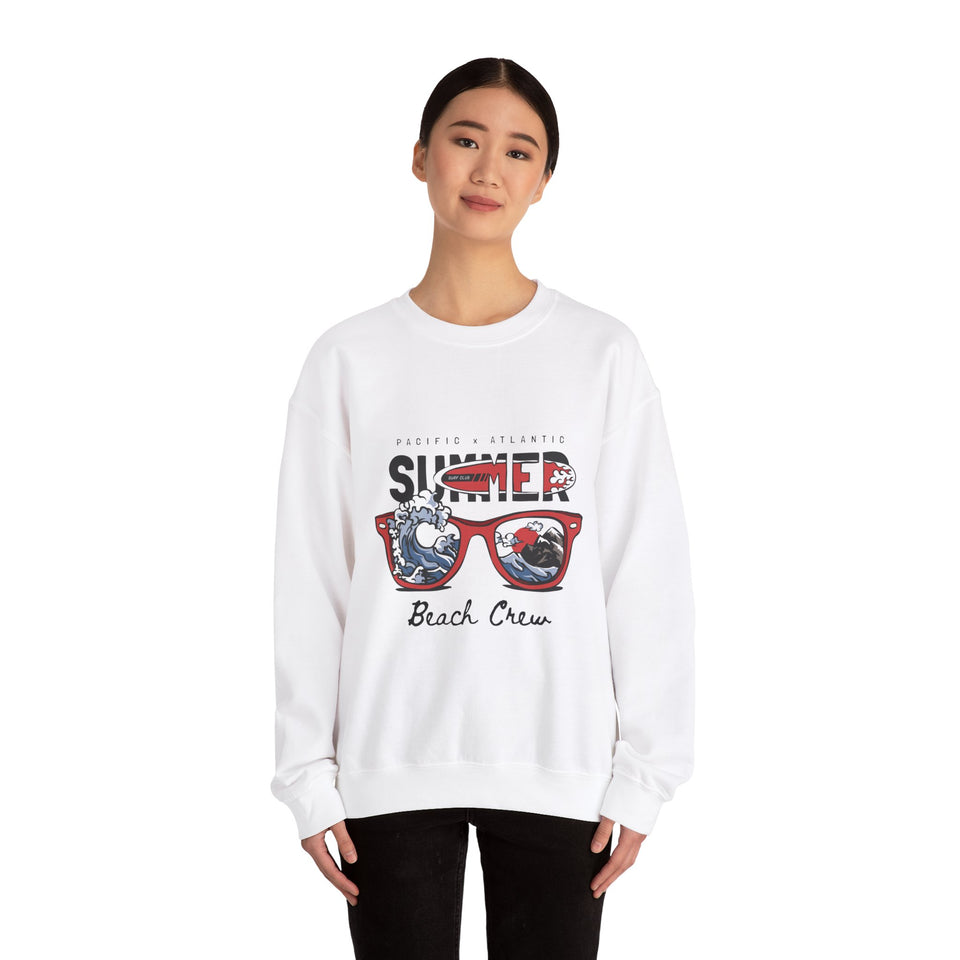 Summer Beach Crew  Unisex Heavy Blend™ White Sweatshirt