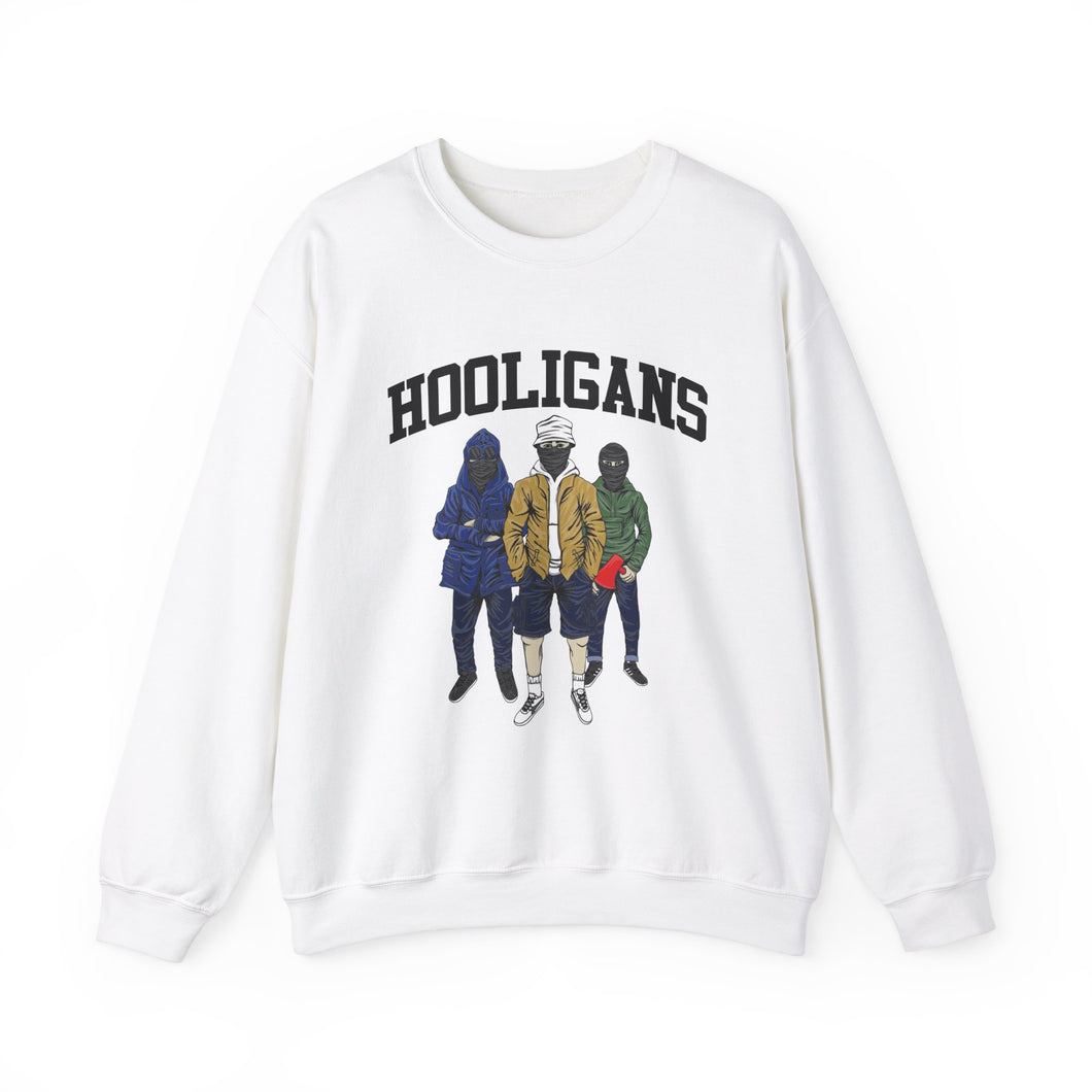 Hooligans Unisex Heavy Blend™ White  Sweatshirt