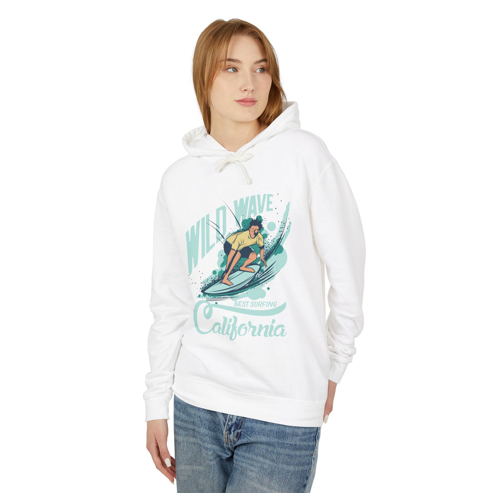 Wild Wave California  Casual Wear - Unisex Lightweight Hooded Sweatshirt