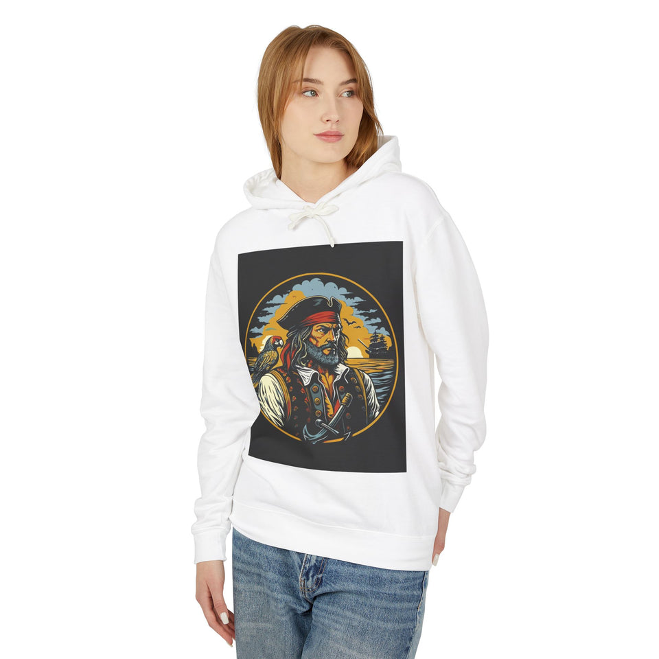 Pirate Captain Casual Wear - Unisex Lightweight Hooded Sweatshirt