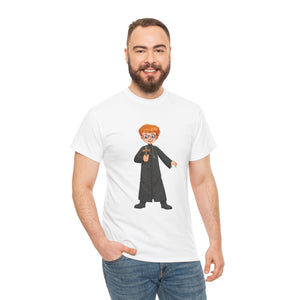 Priest Holding Boy Casual Wear Heavy Cotton T-Shirts