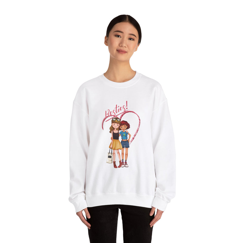 Besties Heavy Blend™ White Sweatshirt