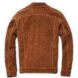 Men’s Brown Vintage Bike-Rider Genuine Suede Leather Jacket