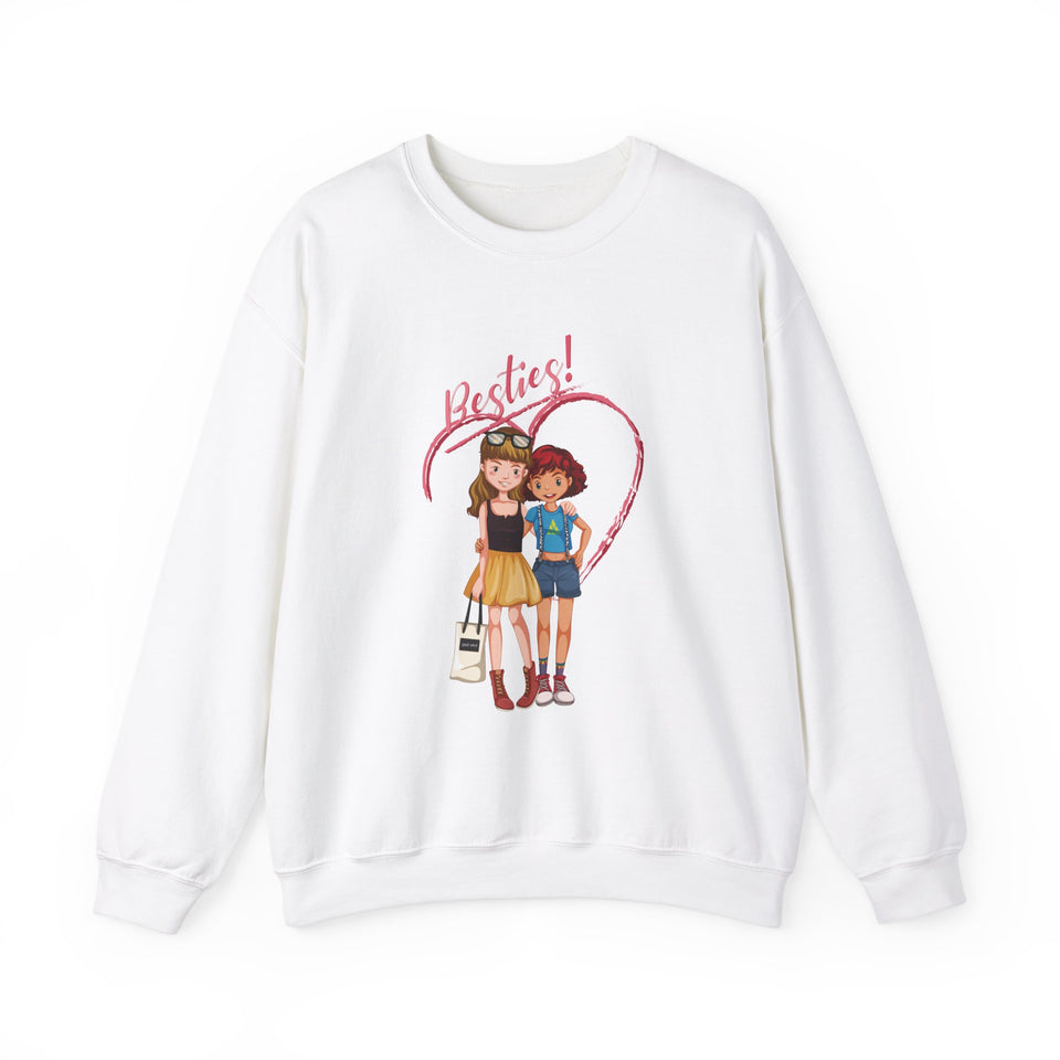 Besties Heavy Blend™ White Sweatshirt