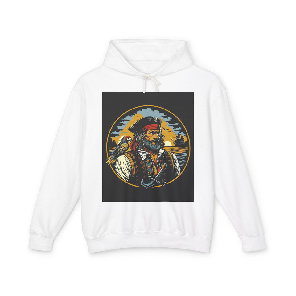 Pirate Captain Casual Wear - Unisex Lightweight Hooded Sweatshirt