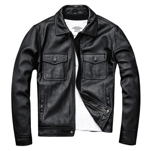 Mens Crosair Front Pocket Genuine Lambskin Leather Jacket