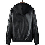 Men's Black Sheepskin Hooded Zipper Bomber Premium Leather Jacket