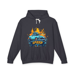 Car Speed Casual Wear - Unisex Lightweight Hooded Sweatshirt