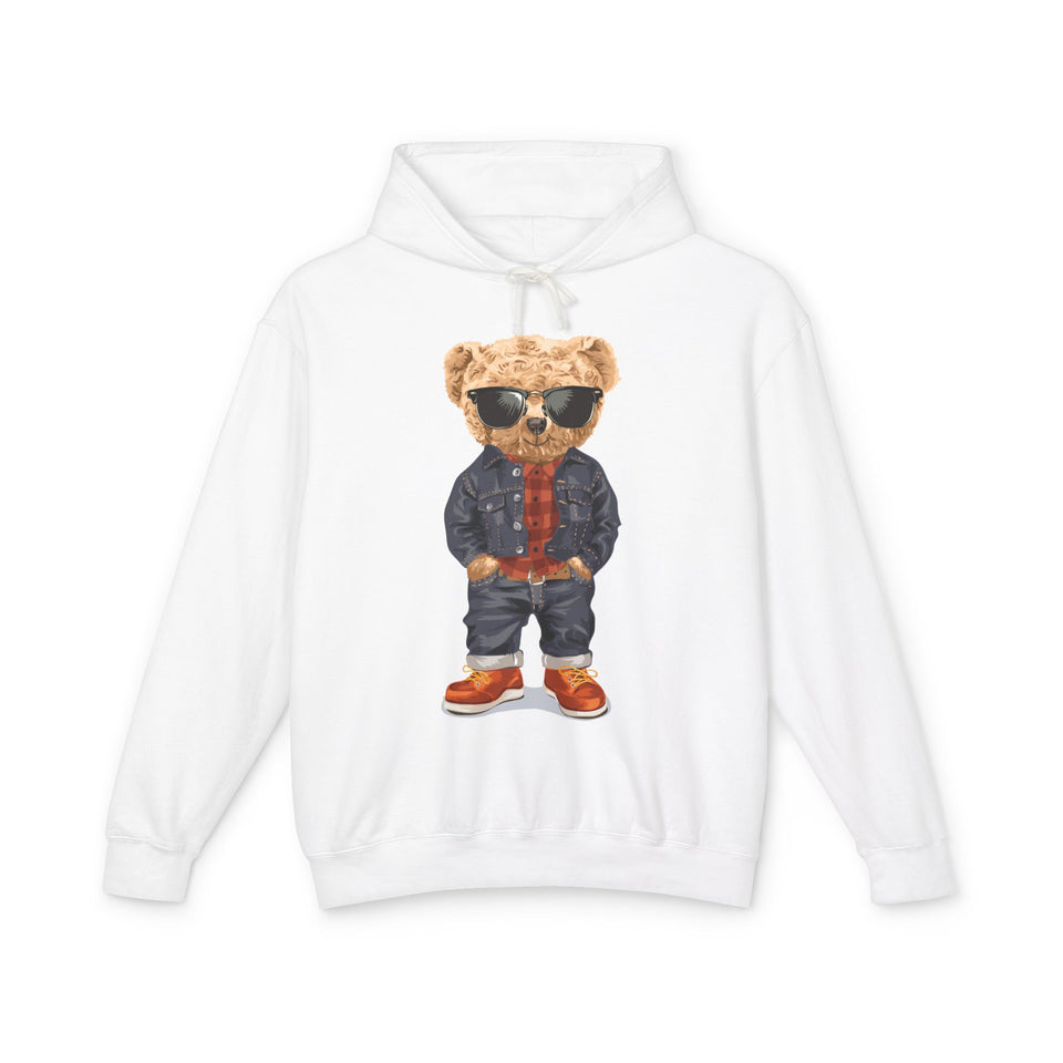 Teddy Bear Casual Wear - Unisex Lightweight Hooded Sweatshirt