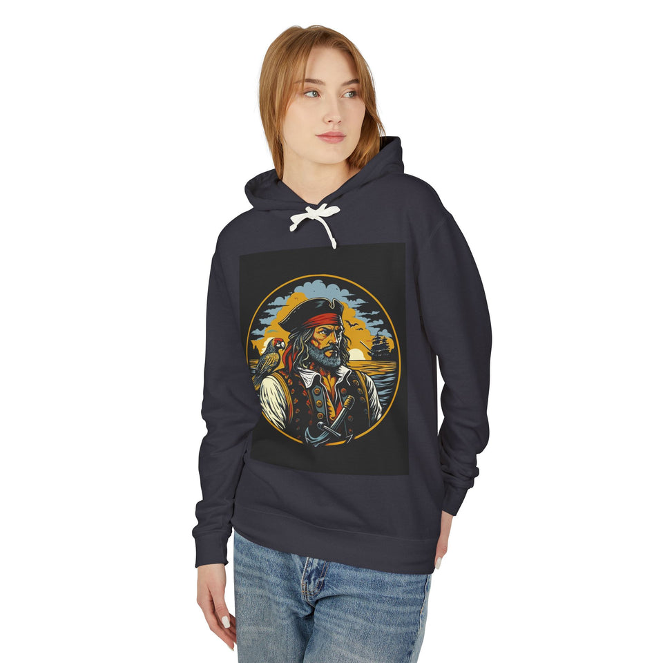 Pirate Captain Casual Wear - Unisex Lightweight Hooded Sweatshirt