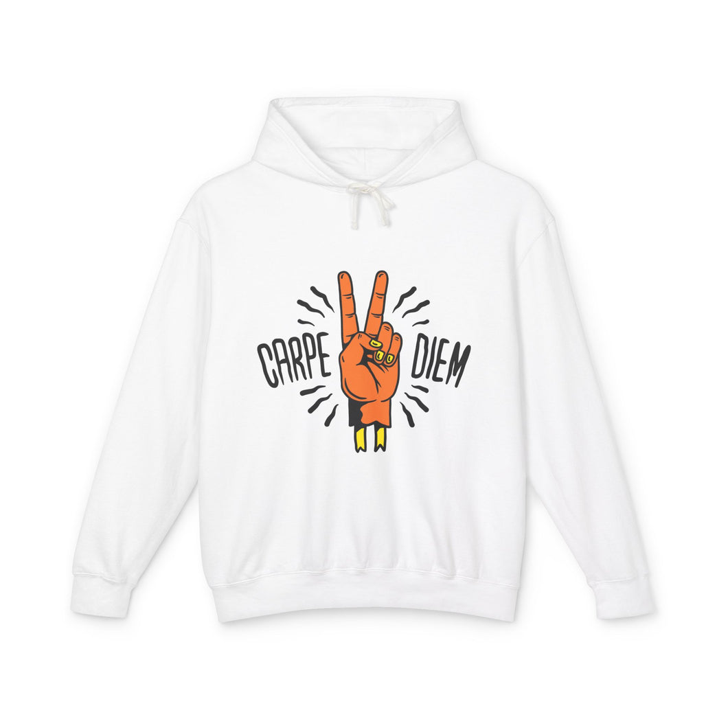 Carpe Diem Casual Wear - Unisex Lightweight Hooded Sweatshirt