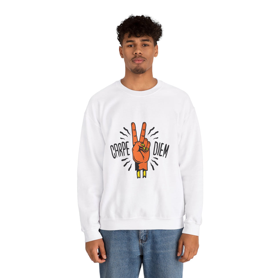 Carpe Diem Unisex Heavy Blend™ White Sweatshirt