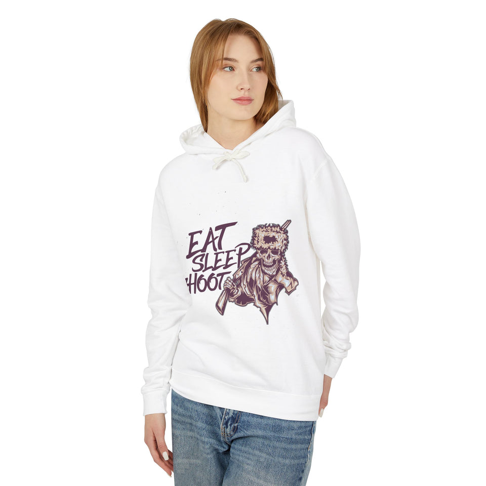 Eat Sleep Shoot Casual Wear - Unisex Lightweight Hooded Sweatshirt