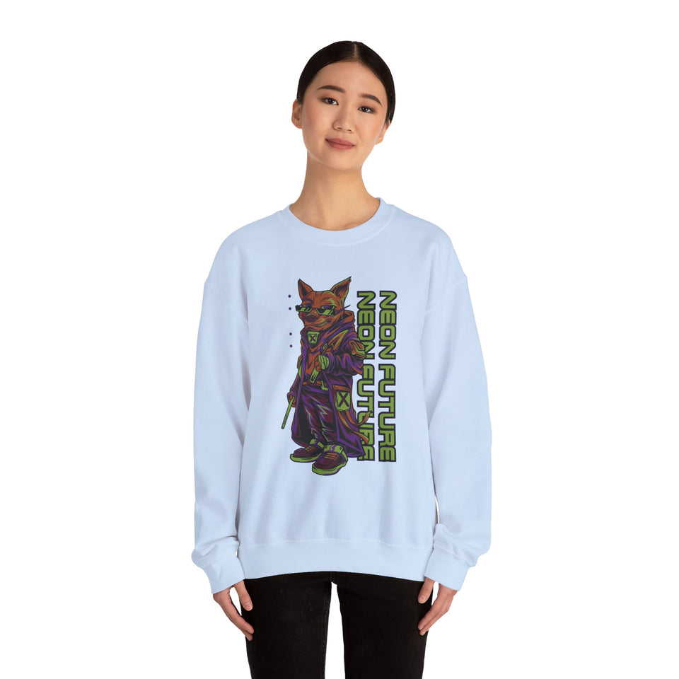 Neon Future Unisex  Heavy Blend™ White Sweatshirt