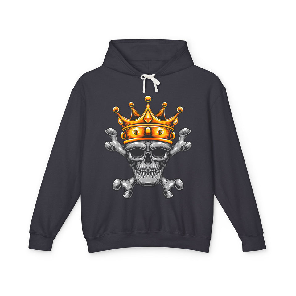 Bone Skull Casual Wear - Unisex Lightweight Hooded Sweatshirt