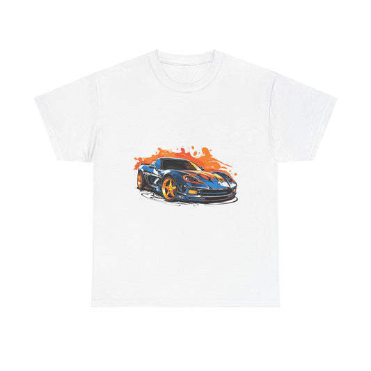 Sport Car Casual Wear Unisex Heavy Cotton T-Shirts