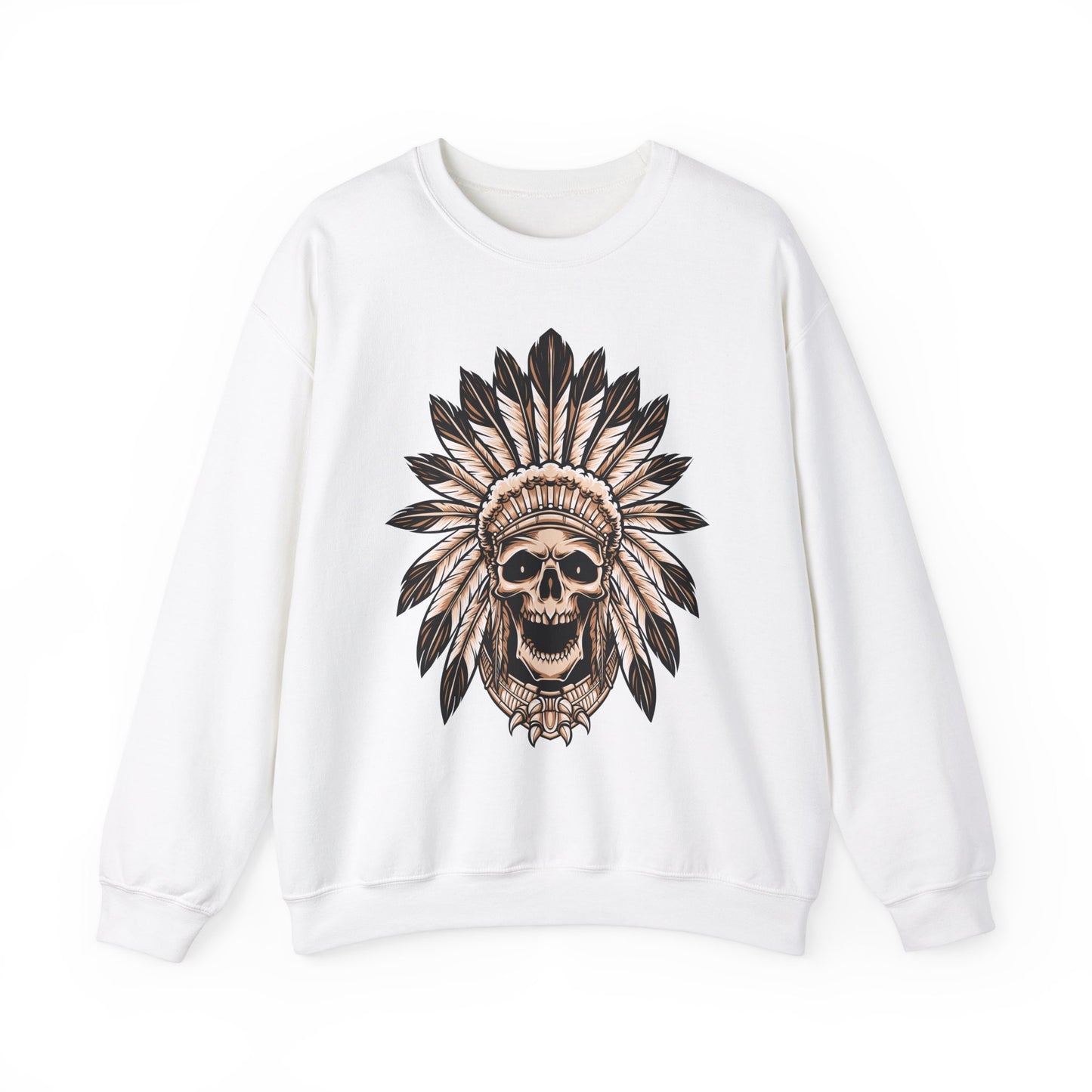 Vintage Warrior Skull Unisex  Heavy Blend™ White Sweatshirt