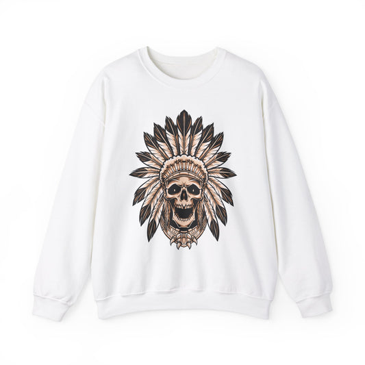 Vintage Warrior Skull Unisex  Heavy Blend™ White Sweatshirt