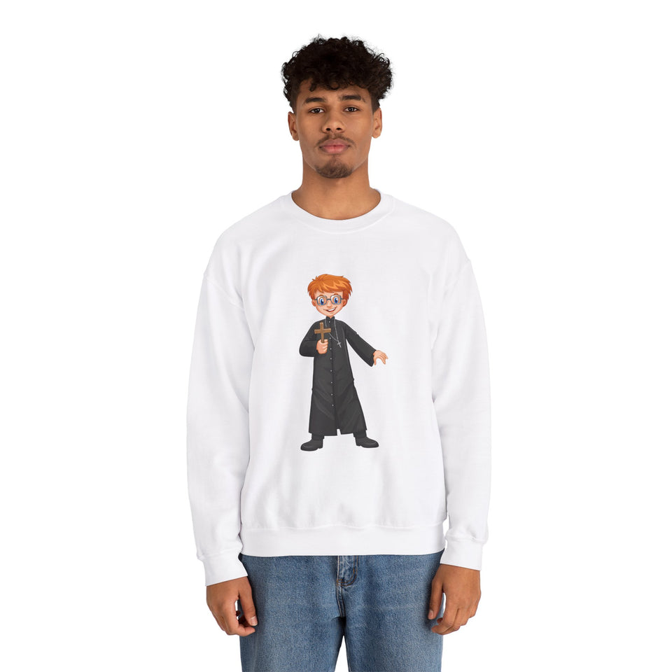 Priest Holding Boy Heavy Blend™ White Sweatshirt