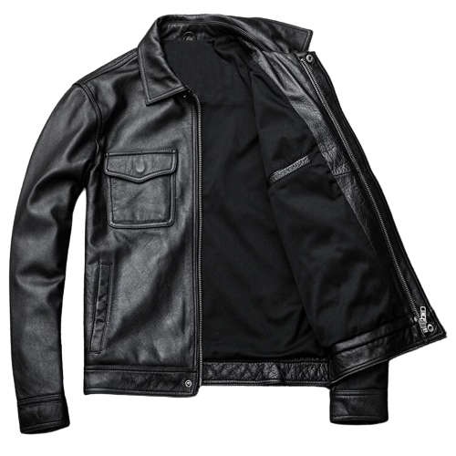 Mens Crosair Front Pocket Genuine Lambskin Leather Jacket