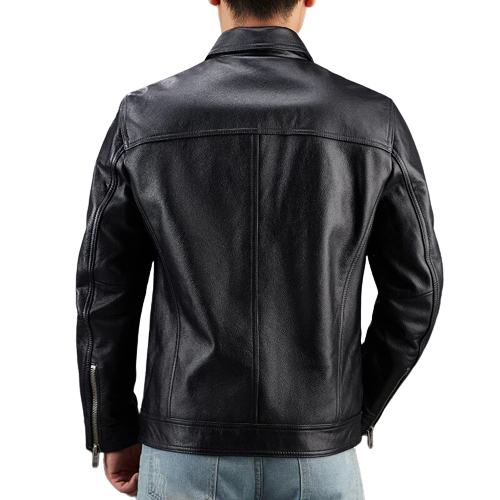 Mens Crosair Front Pocket Genuine Lambskin Leather Jacket