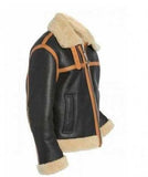 Men's B3 Bomber Shearling-Lined Black Sheepskin Leather Jacket