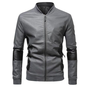 Men's Biker Charcoal-Black Slim-fit Pure Sheepskin Leather Jacket