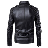 Men's Black Café Racer Asymmetric Real Sheepskin Leather Jacket