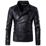 Men's Black Café Racer Asymmetric Real Sheepskin Leather Jacket