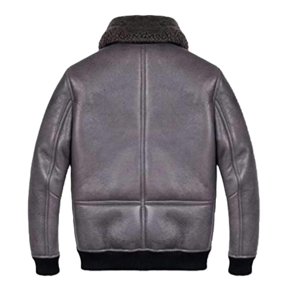 Men's Black Classic Aviator B3 Genuine Sheepskin Leather Jacket