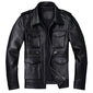 Men's Retro Black Motorcycle Genuine Cowhide Leather Jacket